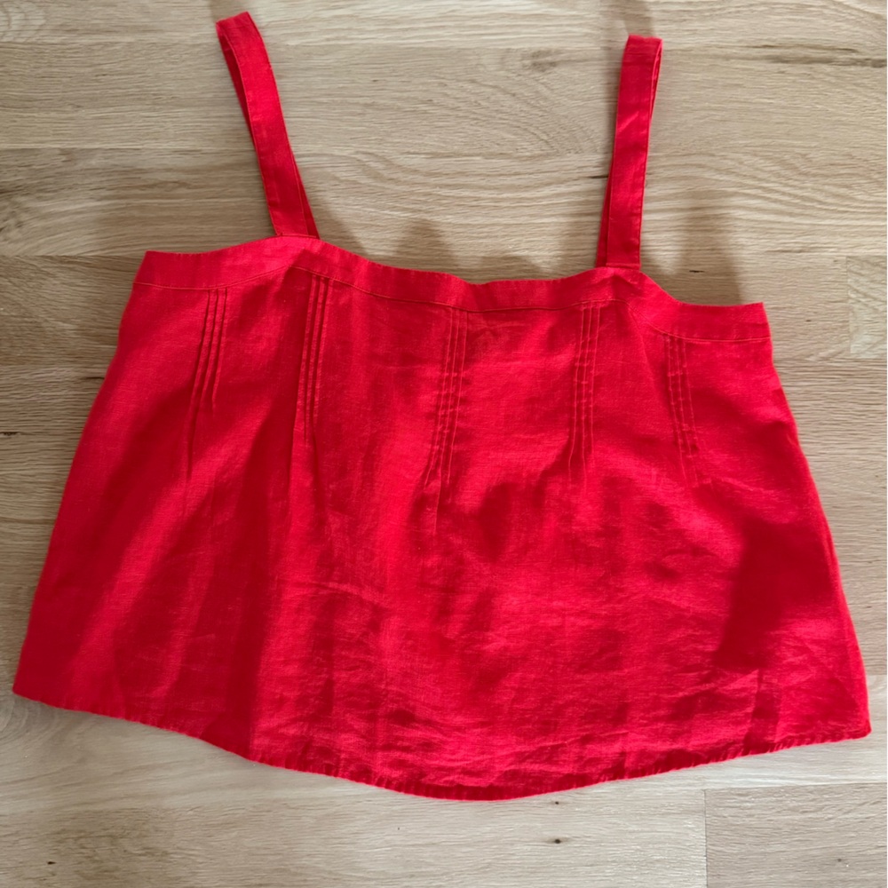 JCrew Red Lines Sleeveless Top